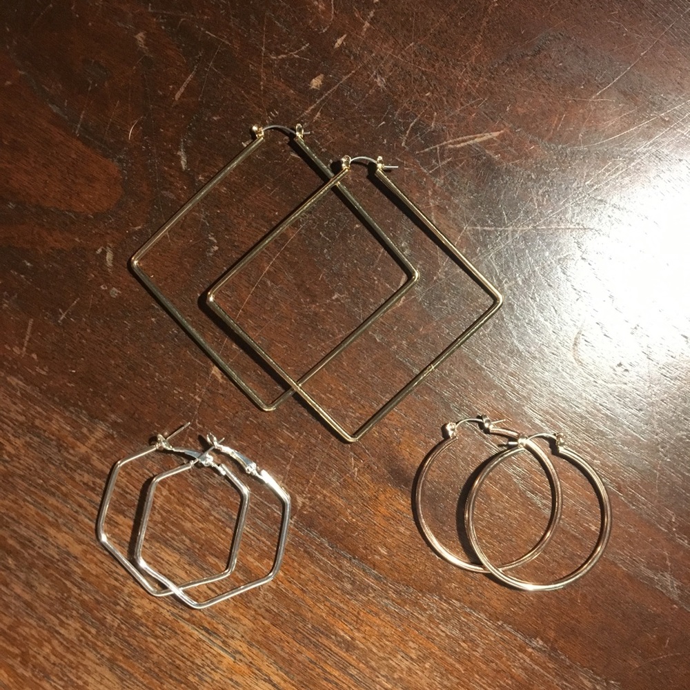 geometric earring set of 3